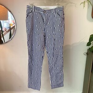 Anthropologie The Essential Slim Trousers•Flower Striped Pants